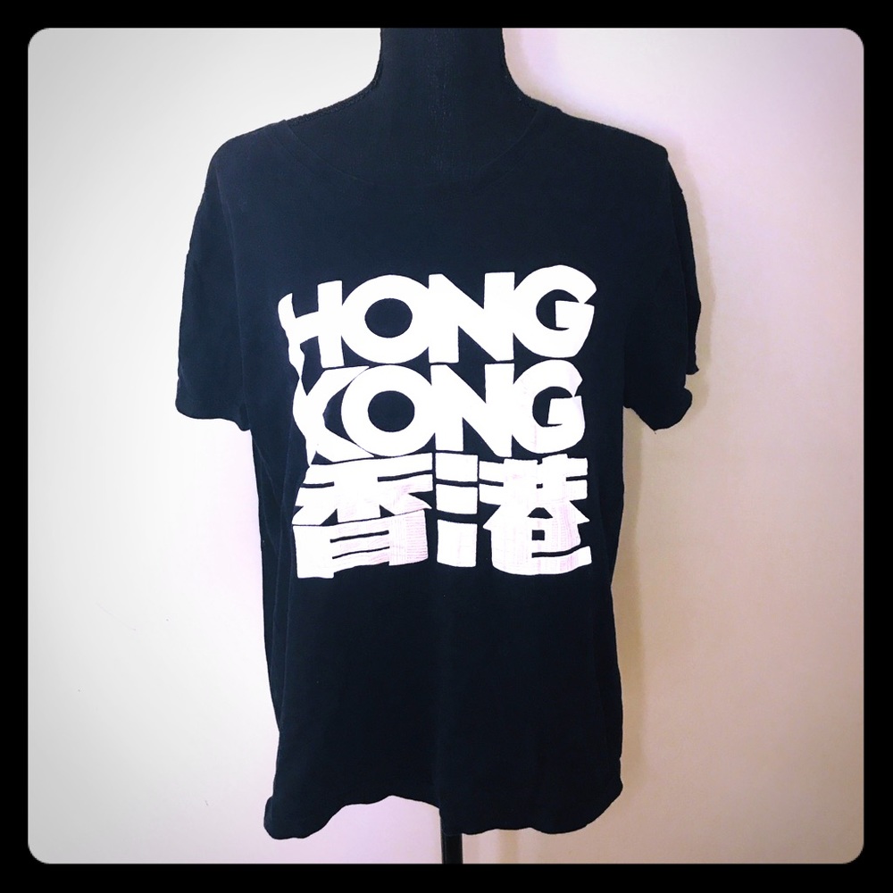 Black Hong Kong Graphic Tee Size XXL